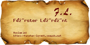 Fürster Lóránt névjegykártya